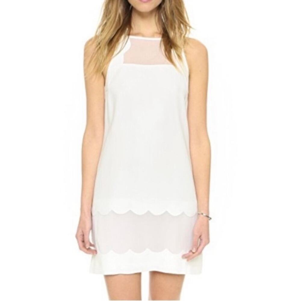 Club Monaco Nimah White / Sheer Size 2 Sleeveless Mini Dress